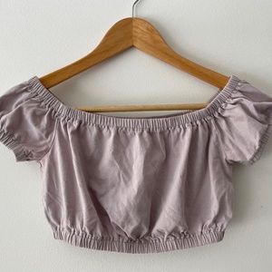 Aritzia Wilfred Adelisa Off Shoulder Crop Top